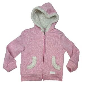 US Polo Assn. Full Zip Sherpa Lined PinkHooded Sweatshirt/Jacket XS 5/6